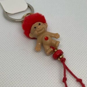 Handcrafted Troll Keychain with Belly Gem